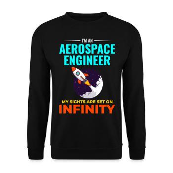 Aerospace Engineer Astronautical Rocket Scientist - Unisex Sweatshirt - black - Front - Alina (178cm) & Michal (187cm)