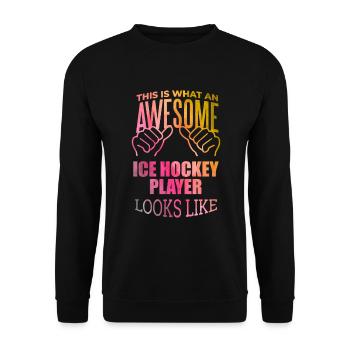 Hockey sur glace Hockey sur glace Hockey sur glace - Sweat-shirt Unisexe - noir - Devant - Alina (178cm) & Michal (187cm)