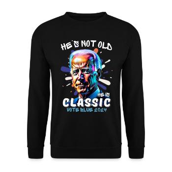 Il n’est pas vieux, c’est un classique. - Sweat-shirt Unisexe - noir - Devant - Alina (178cm) & Michal (187cm)