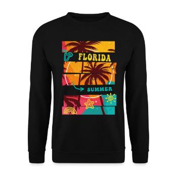 Florida USA Miami America Summer Palm Trees Beach - Unisex Sweatshirt - black - Front - Alina (178cm) & Michal (187cm)