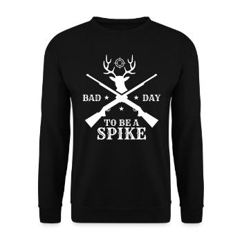 Bad Day to Be a Spike Hunter Hunting Deer - Unisex Sweatshirt - black - Front - Alina (178cm) & Michal (187cm)