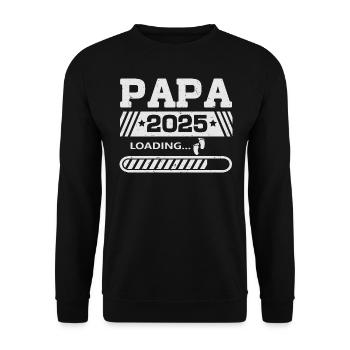 Papa 2025 loading - Unisex Pullover - Schwarz - Vorne - Alina (178cm) & Michal (187cm)
