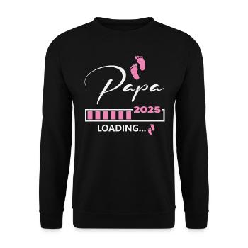 Papa 2025 loading - Unisex Pullover - Schwarz - Vorne - Alina (178cm) & Michal (187cm)