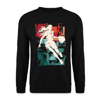 basket-ball femme basketteur joueur de basket-ball - Sweat-shirt Unisexe - noir - Devant - Alina (178cm) & Michal (187cm)