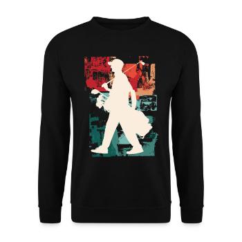 Golf Golfen Golfspieler Sport Hobby Club Vintage - Unisex Pullover - Schwarz - Vorne - Alina (178cm) & Michal (187cm)