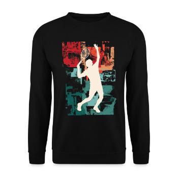 Tennis Tennis Player Player Vintage Retro Colorful - Unisex Sweatshirt - black - Front - Alina (178cm) & Michal (187cm)