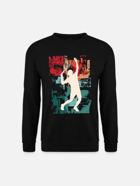 Tennis Tennisspieler Spieler Vintage Retro Bunt - Unisex Pullover - Schwarz