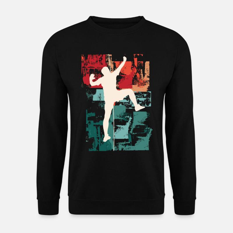 Klettern Kletterer Berge Bergsteigen Sport Natur - Unisex Pullover - Schwarz
