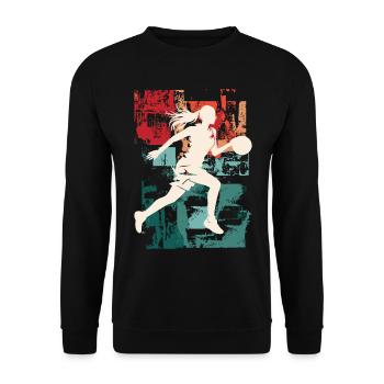 basket-ball femme basketteur joueur de basket-ball - Sweat-shirt Unisexe - noir - Devant - Alina (178cm) & Michal (187cm)