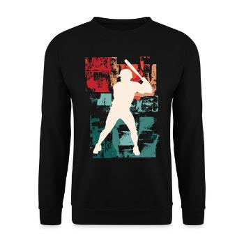 Baseball Joueur De Baseball Joueur Vintage Coloré - Sweat-shirt Unisexe - noir - Devant - Alina (178cm) & Michal (187cm)
