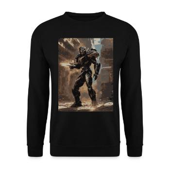 g817 - Unisex Pullover - Schwarz - Vorne - Alina (178cm) & Michal (187cm)