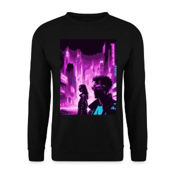 2reborn CyberCity Cybercrime Cyberlove 4 - Unisex Pullover - Schwarz - Vorne - Alina (178cm) & Michal (187cm)