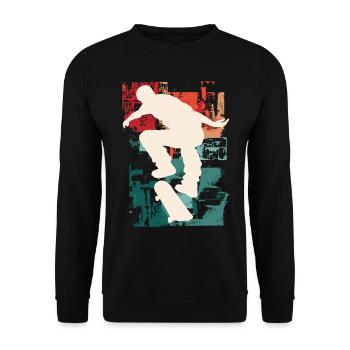 Skateboarding Skate Skater Skateboard Sk8 Vintage - Sweat-shirt Unisexe - noir - Devant - Alina (178cm) & Michal (187cm)