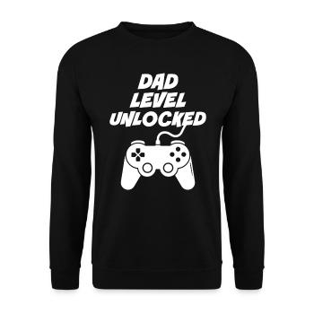 Dad Level Unlocked - Unisex Sweatshirt - black - Front - Alina (178cm) & Michal (187cm)