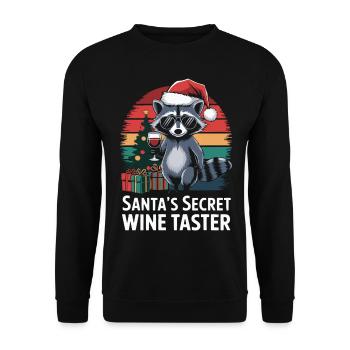 raton laveur Noël vin drôle - Sweat-shirt Unisexe - noir - Devant - Alina (178cm) & Michal (187cm)