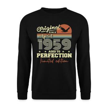 April 1959 Gift | 66th Anniversary April 1959 - Unisex Sweatshirt - black - Front - Alina (178cm) & Michal (187cm)