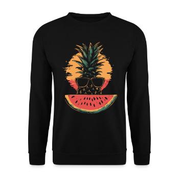 Pineapple and watermelon - Unisex Sweatshirt - black - Front - Alina (178cm) & Michal (187cm)