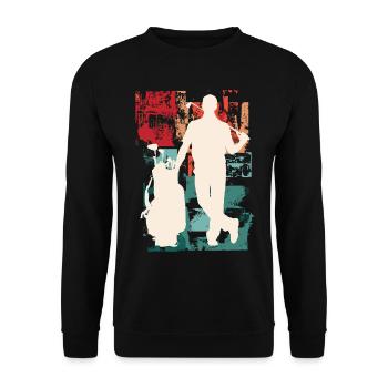 Golf Golfen Golfspieler Sport Hobby Club Vintage - Unisex Pullover - Schwarz - Vorne - Alina (178cm) & Michal (187cm)