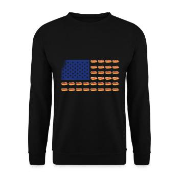 Independence Day American Flag Hot Dog 4. - Unisex Sweatshirt - black - Front - Alina (178cm) & Michal (187cm)