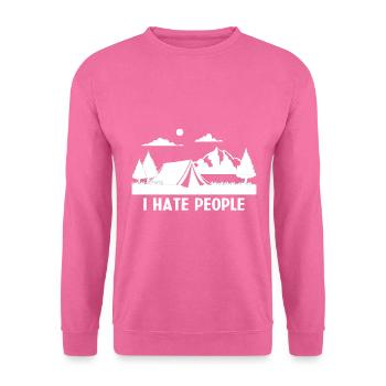 Camping Funny Hiker Mountains Nature - Unisex Sweatshirt - pink - Front