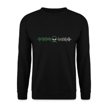 Alien science fiction nerd espace battement de coeur - Sweat-shirt Unisexe - noir - Devant - Alina (178cm) & Michal (187cm)