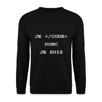 Je Code Donc Je Suis Informatique et Programmeur - Sweat-shirt Unisexe - noir - Devant - Alina (178cm) & Michal (187cm)