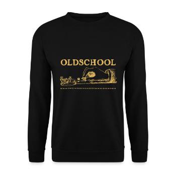 Oldschool amateur radio radio amateur - Unisex Sweatshirt - black - Front - Alina (178cm) & Michal (187cm)