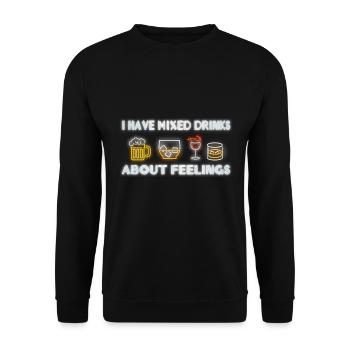 Gemischte Gefühle Und Exquisite Drinks - Unisex Pullover - Schwarz - Vorne - Alina (178cm) & Michal (187cm)