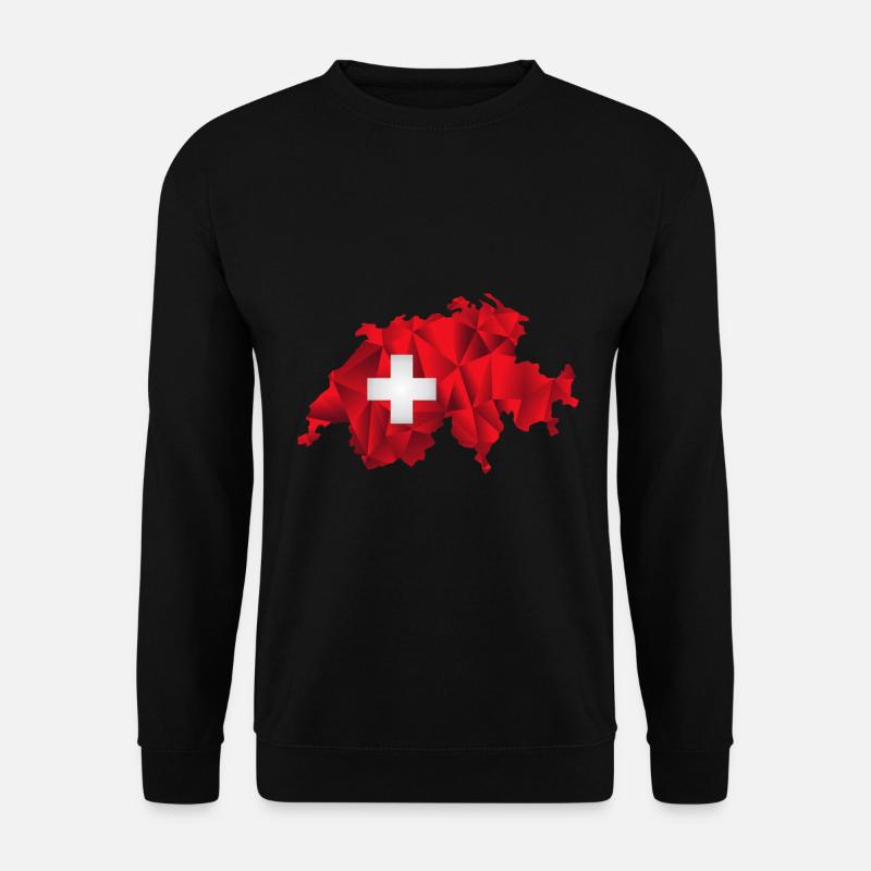 Schweiz Karte Geschenk für Schweizer - Unisex Pullover - Schwarz