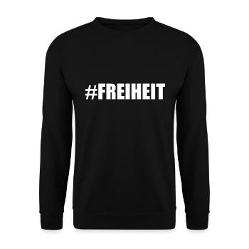 Freiheit - Unisex Pullover - Schwarz - Vorne - Alina (178cm) & Michal (187cm)