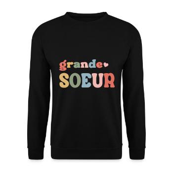 Kind Zukunft Große Schwester 2024 - Unisex Pullover - Schwarz - Vorne - Alina (178cm) & Michal (187cm)