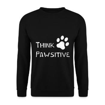 Think Pawsitive Hundepfote Hunde Tatze Pfote - Unisex Pullover - Schwarz - Vorne - Alina (178cm) & Michal (187cm)