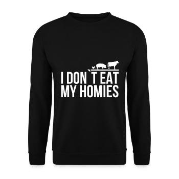 Ich Esse Meine Homies Nicht - Vegan - Unisex Pullover - Schwarz - Vorne - Alina (178cm) & Michal (187cm)