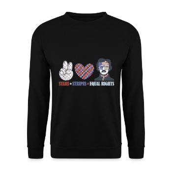 Rayures étoilées et égalité - Sweat-shirt Unisexe - noir - Devant - Alina (178cm) & Michal (187cm)