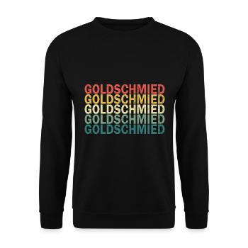 Goldschmied Vintage Retro Handwerker Geschenk - Unisex Pullover - Schwarz - Vorne - Alina (178cm) & Michal (187cm)