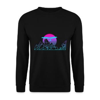 Hanggleiter Drachenflieger Deltasegler - Unisex Pullover - Schwarz - Vorne - Alina (178cm) & Michal (187cm)