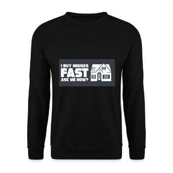 I Buy Houses Fast Real Estate Investor Agent - Unisex Sweatshirt - black - Front - Alina (178cm) & Michal (187cm)