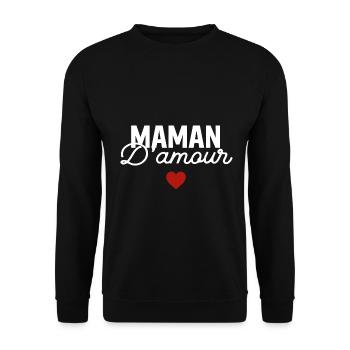 Mama liebt Muttertag - Unisex Pullover - Schwarz - Vorne - Alina (178cm) & Michal (187cm)