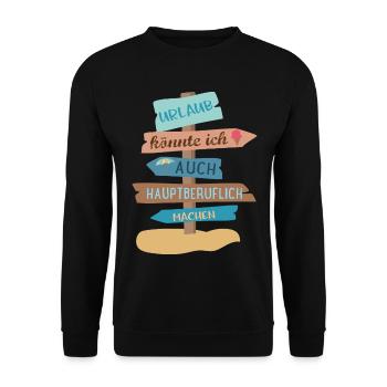 Urlaub - Unisex Pullover - Schwarz - Vorne - Alina (178cm) & Michal (187cm)