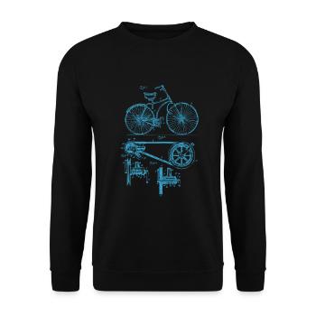 Retro vintage bicycle patent drawing gift - Unisex Sweatshirt - black - Front - Alina (178cm) & Michal (187cm)