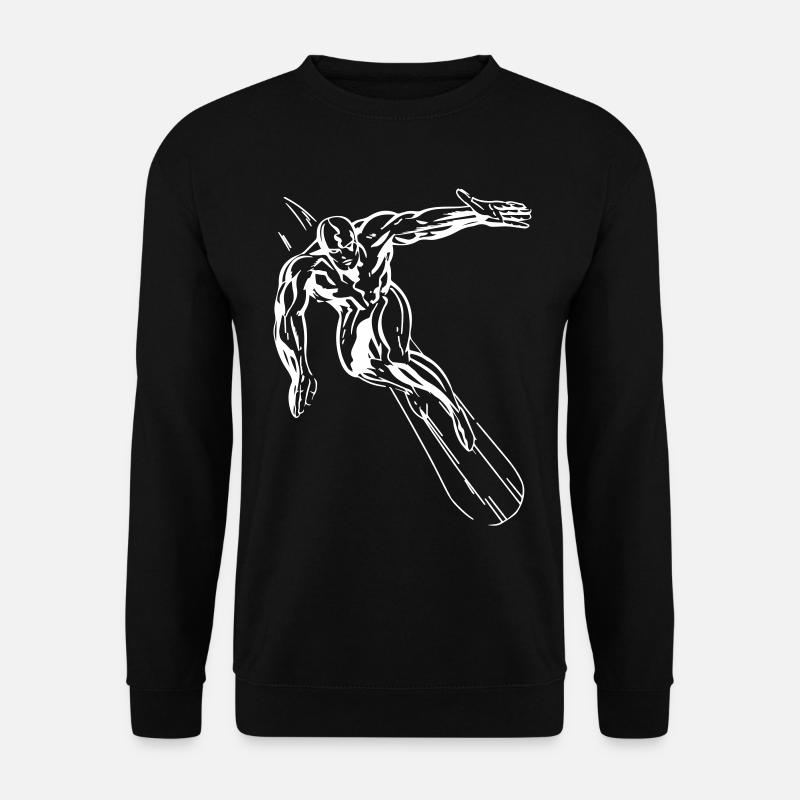Surfing, Surfboard, SilverSurfer - Design - Unisex Sweatshirt - black