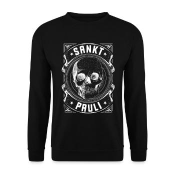St. Pauli / Sankt Pauli / Hamburg - Unisex Pullover - Schwarz - Vorne - Alina (178cm) & Michal (187cm)