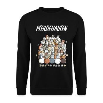 Mein Pferdehaufen - Unisex Pullover - Schwarz - Vorne - Alina (178cm) & Michal (187cm)