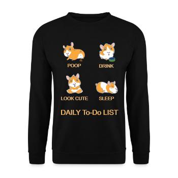 Liste des choses à faire pour les cochons d'Inde - Cochon d'Inde - Sweat-shirt Unisexe - noir - Devant - Alina (178cm) & Michal (187cm)