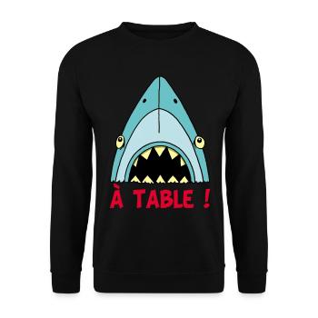 Shark hungry! - Unisex Sweatshirt - black - Front - Alina (178cm) & Michal (187cm)