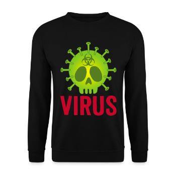 Skull virus - Unisex Sweatshirt - black - Front - Alina (178cm) & Michal (187cm)