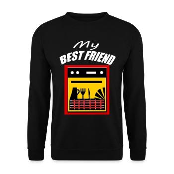 Friend / Best Friend / Friend / Dishwasher - Unisex Sweatshirt - black - Front - Alina (178cm) & Michal (187cm)