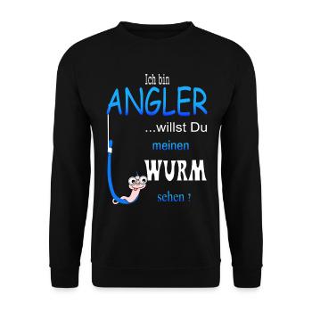 Lustige Angler Spruch - Unisex Pullover - Schwarz - Vorne - Alina (178cm) & Michal (187cm)