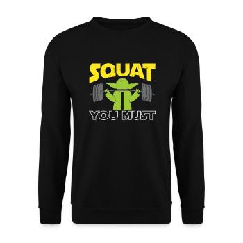 Squat You Must Amusant Workout Fitness Gym - Sweat-shirt Unisexe - noir - Devant - Alina (178cm) & Michal (187cm)