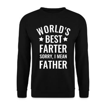 Best Father Sayings Funny World's Best Farter - Unisex Sweatshirt - black - Front - Alina (178cm) & Michal (187cm)